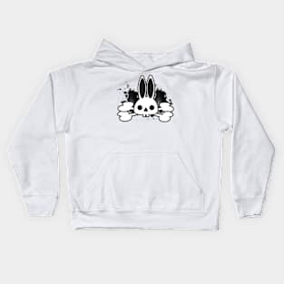 Bunny, skull, bones, horror, pirate, Halloween, rabbit, skulls Kids Hoodie